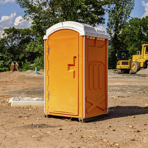 how often are the porta potties cleaned and serviced during a rental period in Grace